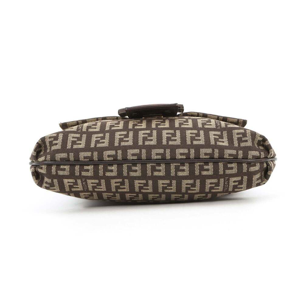 FENDI Brown Leather Zucca Shoulder Bag - Picture 3 of 16